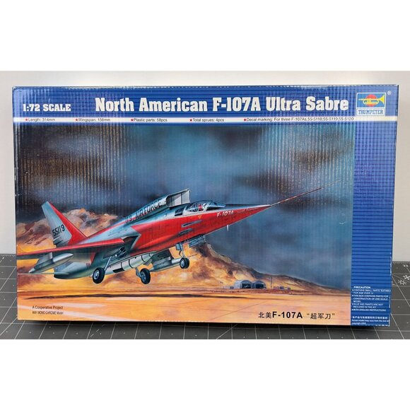 North American F-107A Ultra Sabre 1/72 Scale Model Kit By Trumpeter - Picture 1 of 10